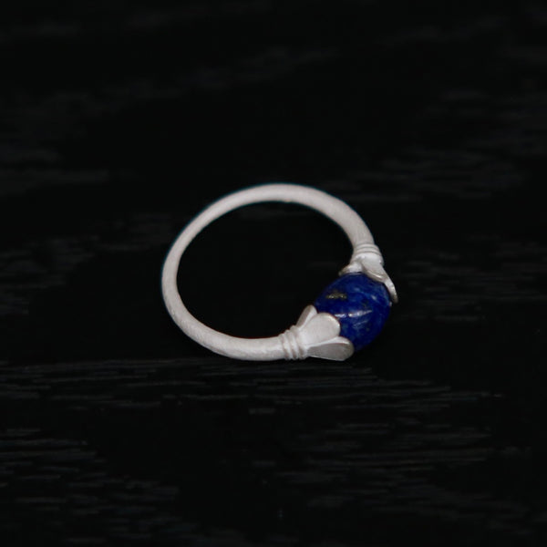 OLIO E ACETO Sterling Silver Lapis Lazuli/Red Snakeskin Jade Bud Ring OLIO-OA13F02-YL Blue (OA13F01)